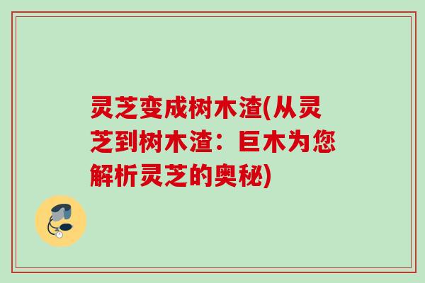灵芝变成树木渣(从灵芝到树木渣：巨木为您解析灵芝的奥秘)