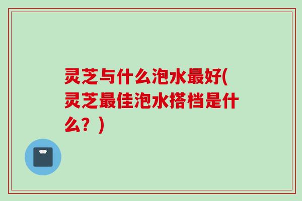灵芝与什么泡水好(灵芝佳泡水搭档是什么？)