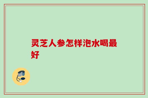 灵芝人参怎样泡水喝最好