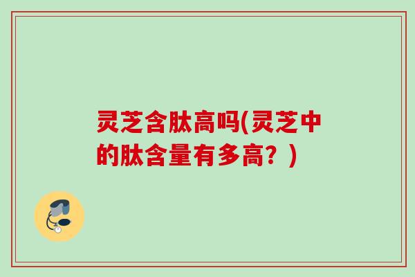 灵芝含肽高吗(灵芝中的肽含量有多高？)
