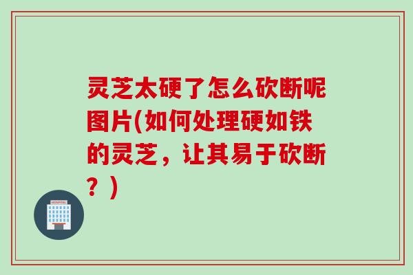 灵芝太硬了怎么砍断呢图片(如何处理硬如铁的灵芝，让其易于砍断？)