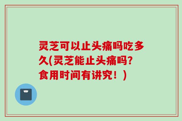 灵芝可以止头痛吗吃多久(灵芝能止头痛吗？食用时间有讲究！)