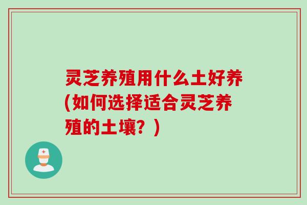 灵芝养殖用什么土好养(如何选择适合灵芝养殖的土壤？)