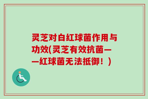 灵芝对白红球菌作用与功效(灵芝有效抗菌——红球菌无法抵御！)