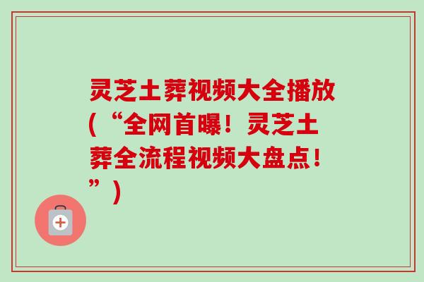 灵芝土葬视频大全播放(“全网首曝！灵芝土葬全流程视频大盘点！”)