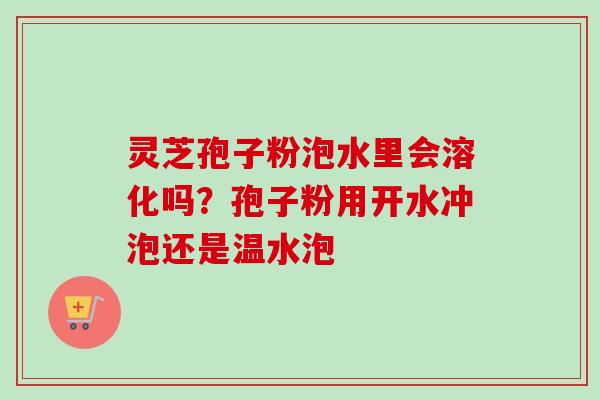 灵芝孢子粉泡水里会溶化吗？孢子粉用开水冲泡还是温水泡
