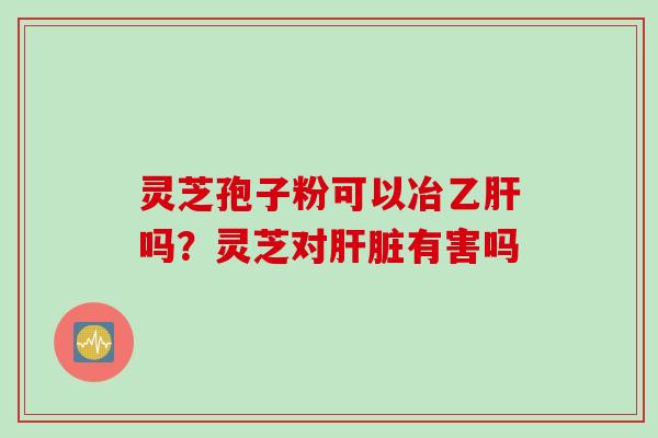 灵芝孢子粉可以冶乙肝吗？灵芝对肝脏有害吗