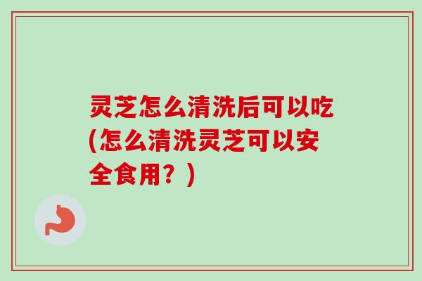 灵芝怎么清洗后可以吃(怎么清洗灵芝可以安全食用？)