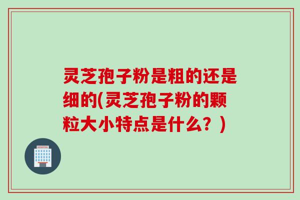 灵芝孢子粉是粗的还是细的(灵芝孢子粉的颗粒大小特点是什么？)