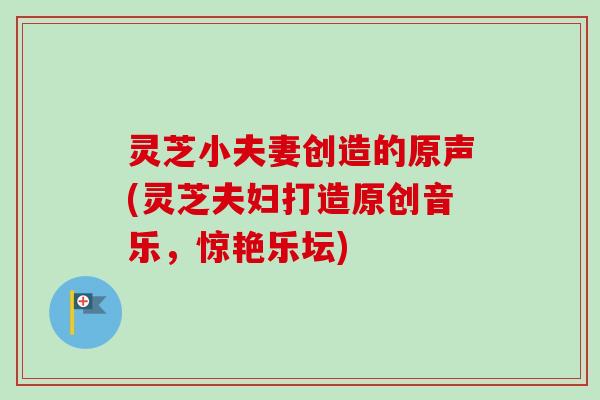 灵芝小夫妻创造的原声(灵芝夫妇打造原创音乐，惊艳乐坛)
