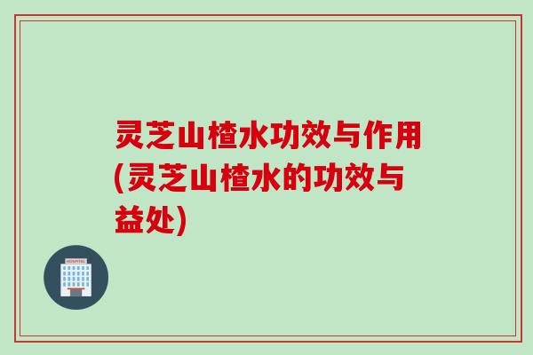 灵芝山楂水功效与作用(灵芝山楂水的功效与益处)