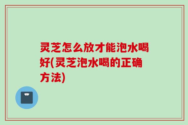 灵芝怎么放才能泡水喝好(灵芝泡水喝的正确方法)