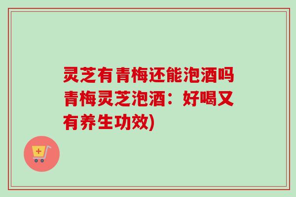 灵芝有青梅还能泡酒吗青梅灵芝泡酒：好喝又有养生功效)