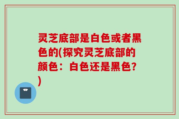 灵芝底部是白色或者黑色的(探究灵芝底部的颜色：白色还是黑色？)
