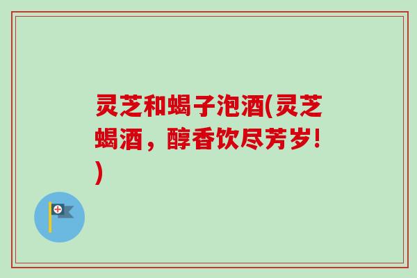 灵芝和蝎子泡酒(灵芝蝎酒，醇香饮尽芳岁!)