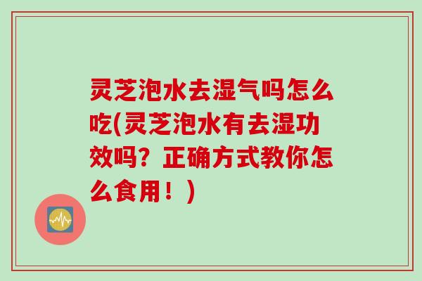 灵芝泡水去湿气吗怎么吃(灵芝泡水有去湿功效吗？正确方式教你怎么食用！)