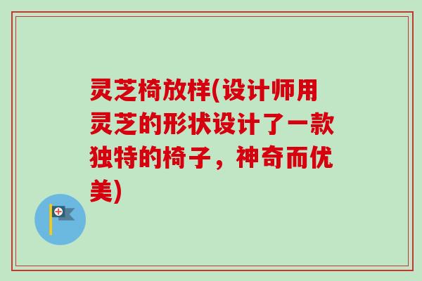 灵芝椅放样(设计师用灵芝的形状设计了一款独特的椅子，神奇而优美)
