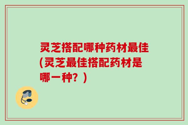 灵芝搭配哪种药材最佳(灵芝最佳搭配药材是哪一种？)