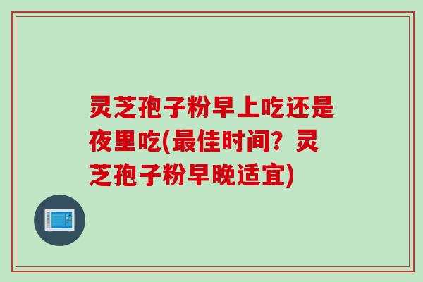 灵芝孢子粉早上吃还是夜里吃(最佳时间？灵芝孢子粉早晚适宜)