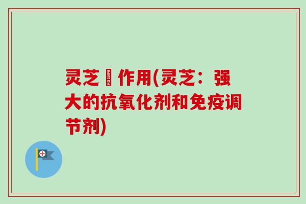 灵芝旳作用(灵芝：强大的剂和免疫调节剂)