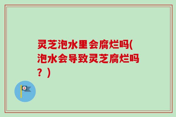灵芝泡水里会腐烂吗(泡水会导致灵芝腐烂吗？)