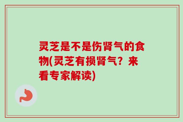 灵芝是不是伤气的食物(灵芝有损气？来看专家解读)