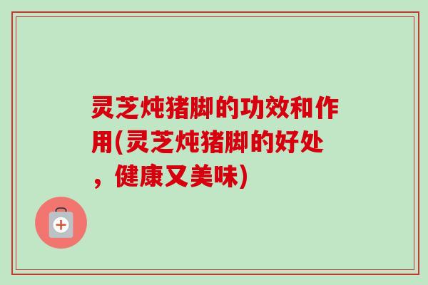 灵芝炖猪脚的功效和作用(灵芝炖猪脚的好处，健康又美味)