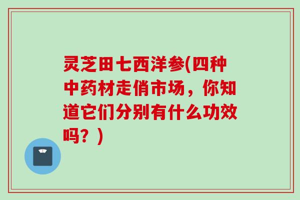 灵芝田七西洋参(四种中药材走俏市场，你知道它们分别有什么功效吗？)
