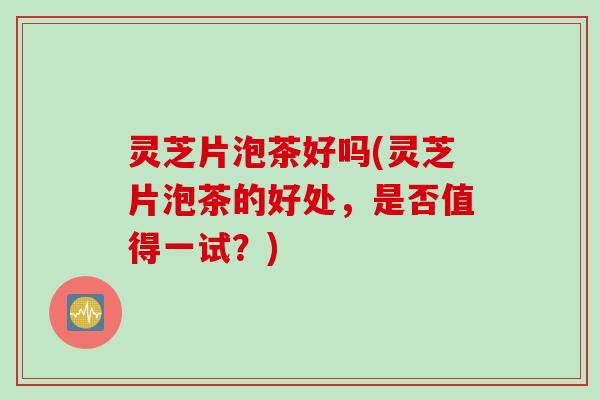 灵芝片泡茶好吗(灵芝片泡茶的好处，是否值得一试？)