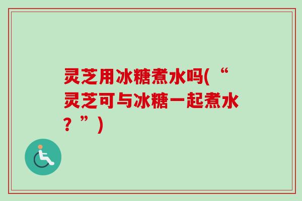 灵芝用冰糖煮水吗(“灵芝可与冰糖一起煮水？”)