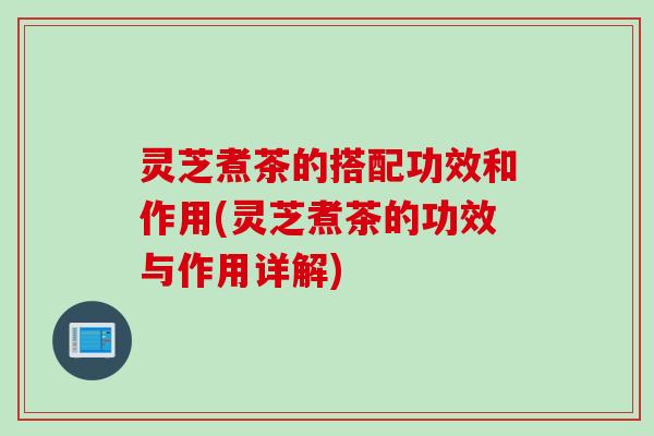灵芝煮茶的搭配功效和作用(灵芝煮茶的功效与作用详解)