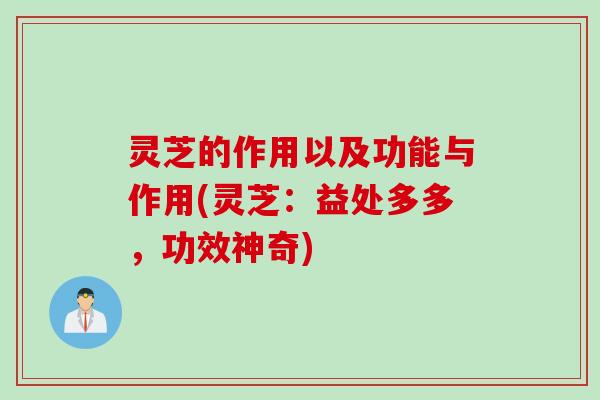 灵芝的作用以及功能与作用(灵芝：益处多多，功效神奇)