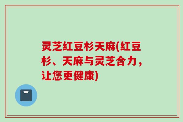 灵芝红豆杉天麻(红豆杉、天麻与灵芝合力,让您更健康) 灵芝红豆杉天麻(红豆杉、天麻与灵芝合力,让您更健康)