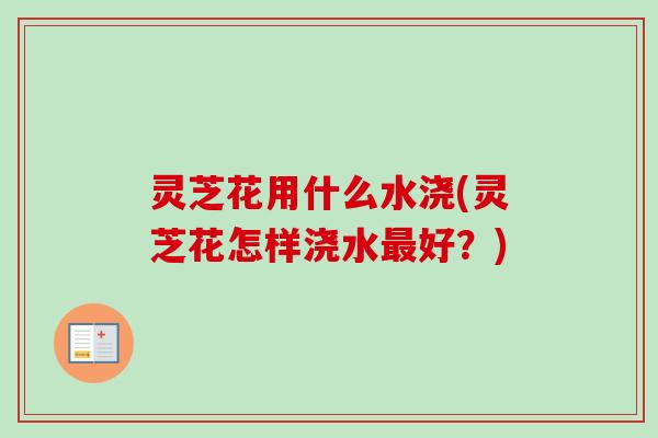 灵芝花用什么水浇(灵芝花怎样浇水最好？)