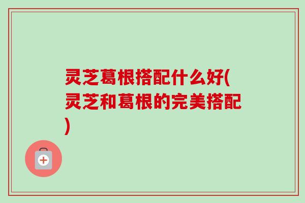 灵芝葛根搭配什么好(灵芝和葛根的完美搭配)