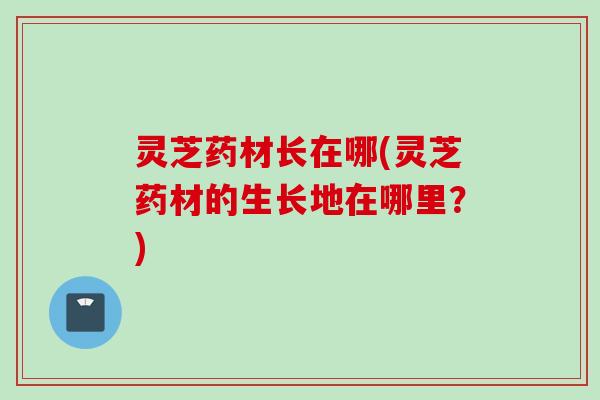 灵芝药材长在哪(灵芝药材的生长地在哪里？)