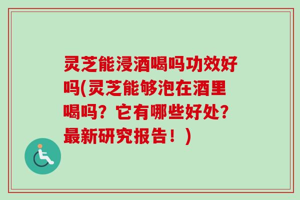 灵芝能浸酒喝吗功效好吗(灵芝能够泡在酒里喝吗？它有哪些好处？最新研究报告！)