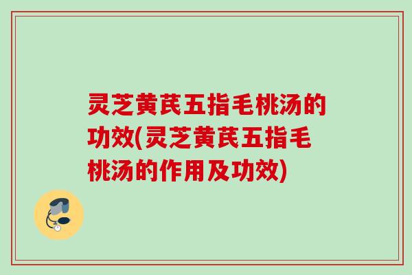 灵芝黄芪五指毛桃汤的功效(灵芝黄芪五指毛桃汤的作用及功效)