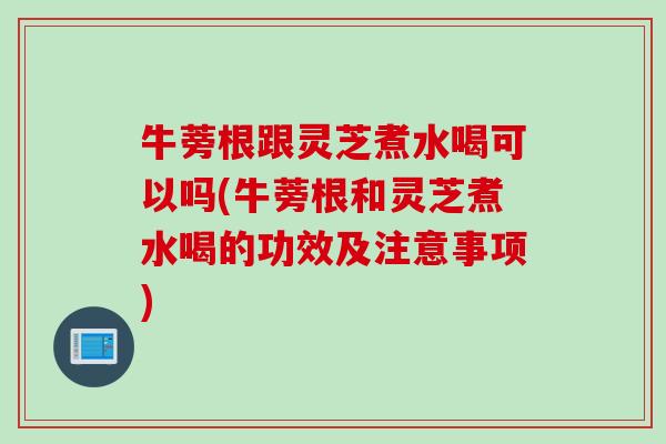 牛蒡根跟灵芝煮水喝可以吗(牛蒡根和灵芝煮水喝的功效及注意事项)
