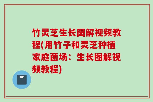 竹灵芝生长图解视频教程(用竹子和灵芝种植家庭菌场：生长图解视频教程)