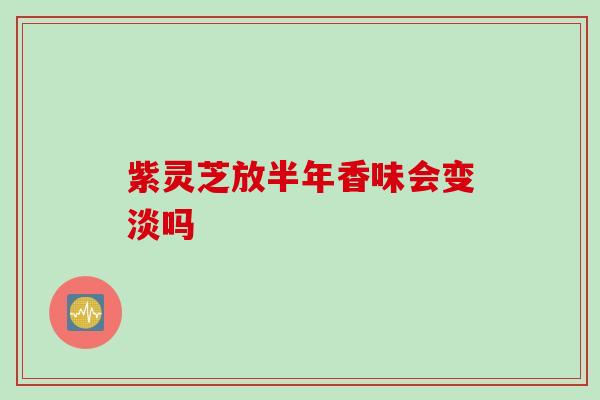紫灵芝放半年香味会变淡吗