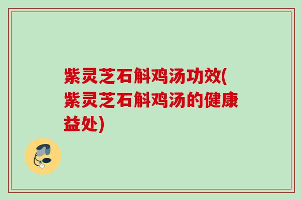 紫灵芝石斛鸡汤功效(紫灵芝石斛鸡汤的健康益处)