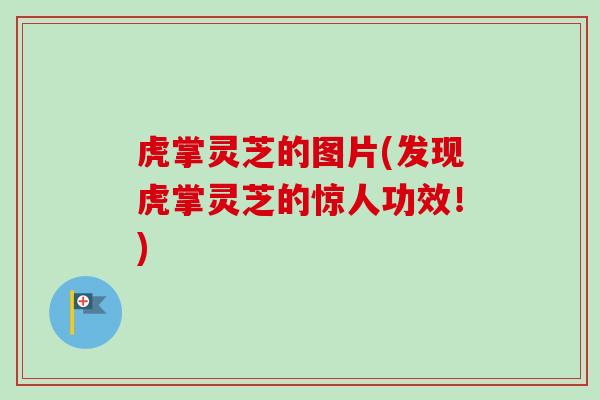 虎掌灵芝的图片(发现虎掌灵芝的惊人功效！)
