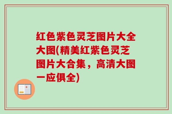 红色紫色灵芝图片大全大图(精美红紫色灵芝图片大合集，高清大图一应俱全)