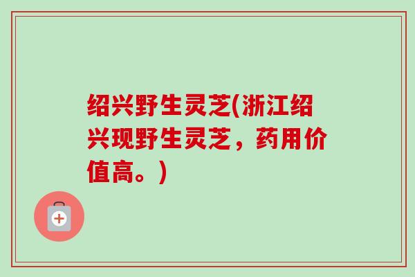 绍兴野生灵芝(浙江绍兴现野生灵芝，药用价值高。)