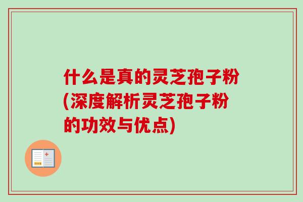 什么是真的灵芝孢子粉(深度解析灵芝孢子粉的功效与优点)
