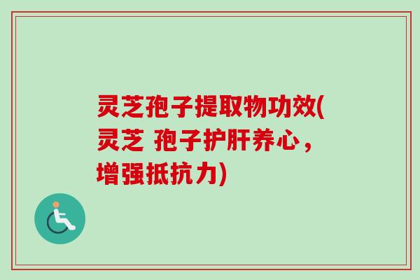 灵芝孢子提取物功效(灵芝 孢子护肝养心，增强抵抗力)