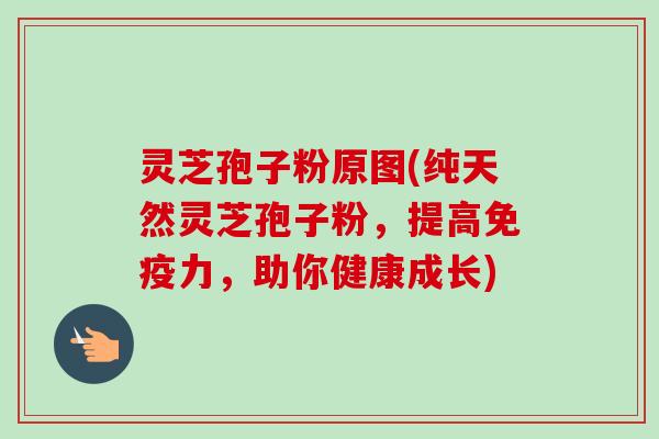 灵芝孢子粉原图(纯天然灵芝孢子粉,提高免疫力,助你健康成长) 灵芝孢子粉原图(纯天然灵芝孢子粉,提高免疫力,助你健康成长)