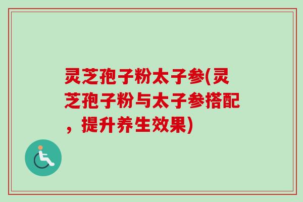 灵芝孢子粉太子参(灵芝孢子粉与太子参搭配,提升养生效果) 灵芝孢子粉太子参(灵芝孢子粉与太子参搭配,提升养生效果)