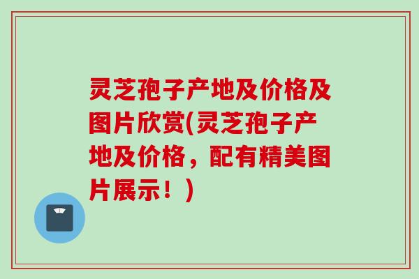 灵芝孢子产地及价格及图片欣赏(灵芝孢子产地及价格，配有精美图片展示！)